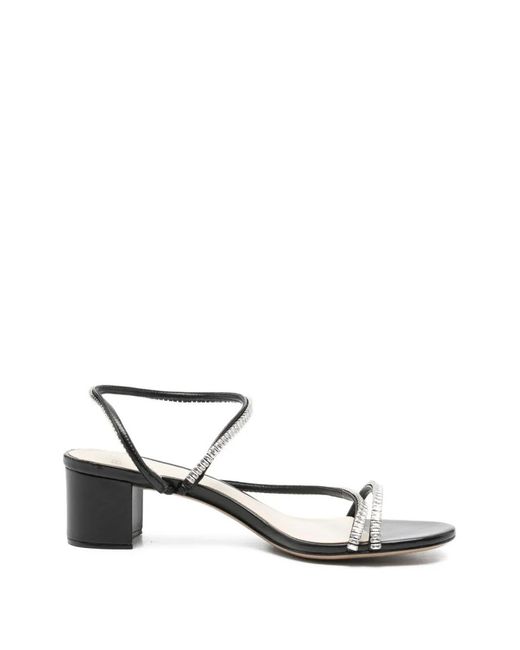 Alexandre Birman White Crystal-Embellished Leather Sandals