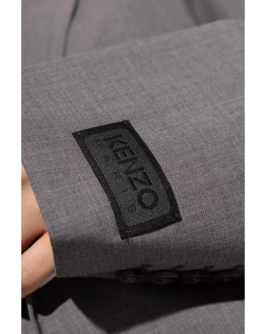 KENZO Gray Single Breasted Blazer