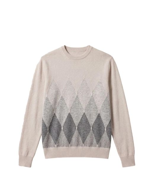 Ballantyne Gray Cashmere Crew-Neck Sweater for men