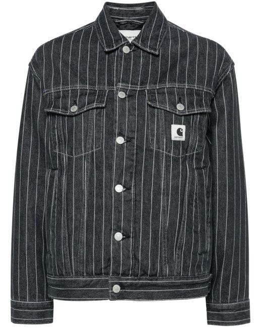 Carhartt Black W' Orlean Pinstriped Shirt Jacket