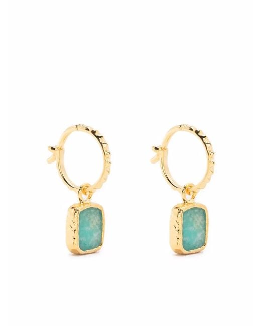 Missoma Metallic Mini Amazonite Hoop Earrings