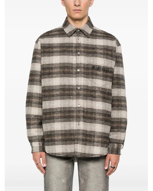 Martine Rose Gray Check-Pattern Overshirt