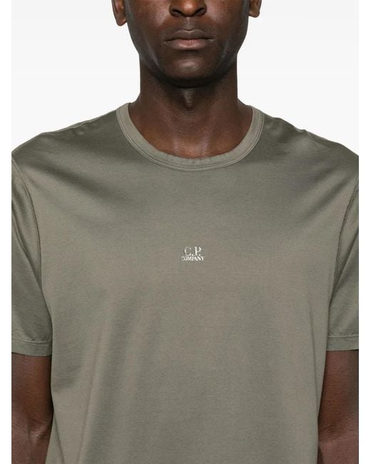 C P Company Green Logo-Print T-Shirt for men