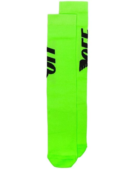 Off-White c/o Virgil Abloh Green Neon Wings Logo Socks