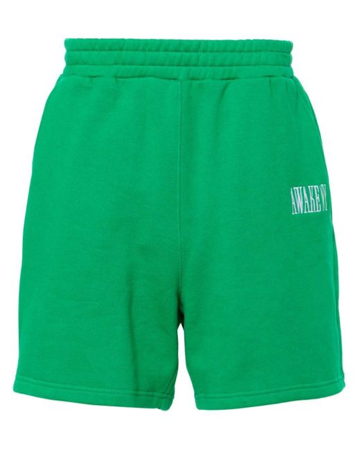 Shorts sportivi con applicazione di AWAKE NY in Green da Uomo
