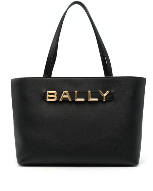 Borsa a spalla in pelle con logo di Bally in Black