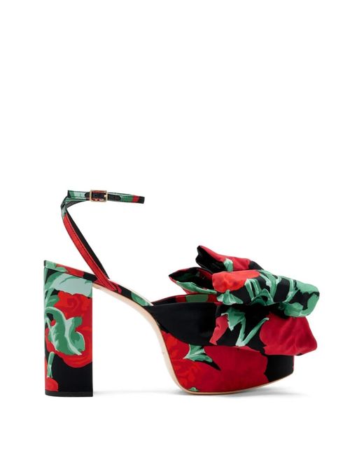 Loeffler Randall Red Kiki Bow Platforms Sandals