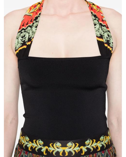 Alice + Olivia Lee Haltertop Met Bloemenprint in het Black