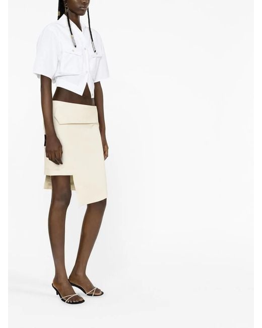 Off-White c/o Virgil Abloh White Toybox Poplin Cinched Ss Shirt
