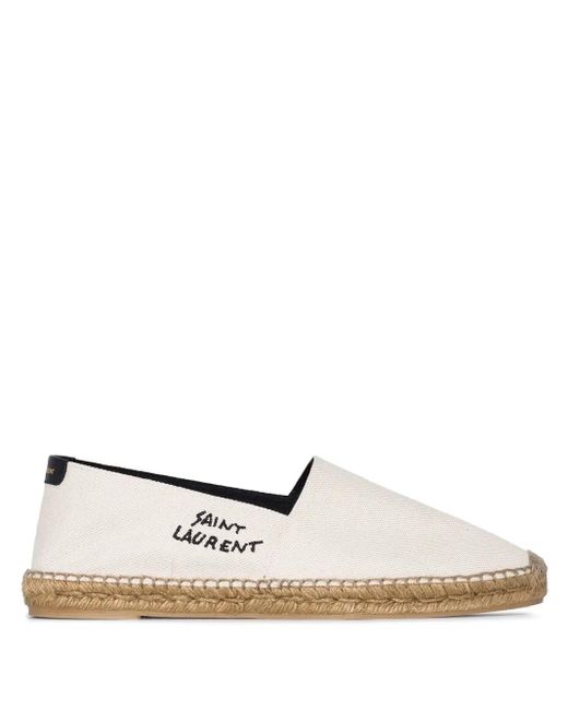 Saint Laurent White Signature Canvas Espadrilles for men