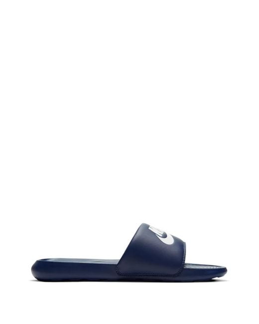 Nike Blue Victory One Logo Slides for men