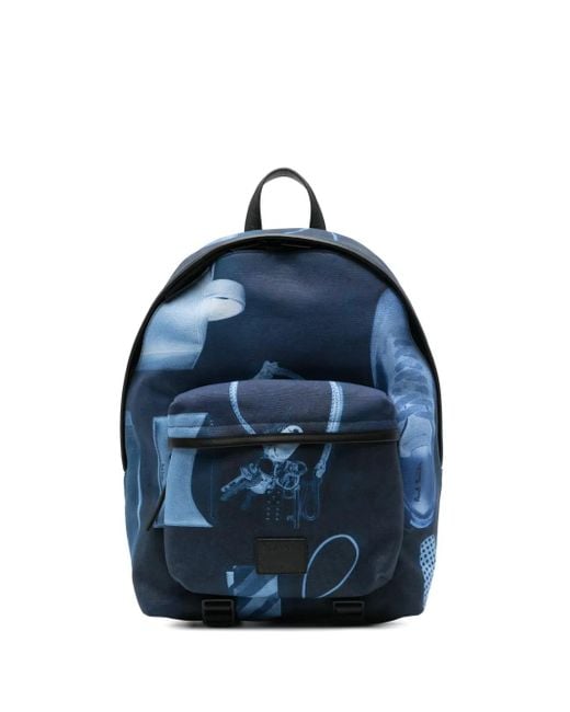 Zaino Con Stampa di Paul Smith in Blue da Uomo