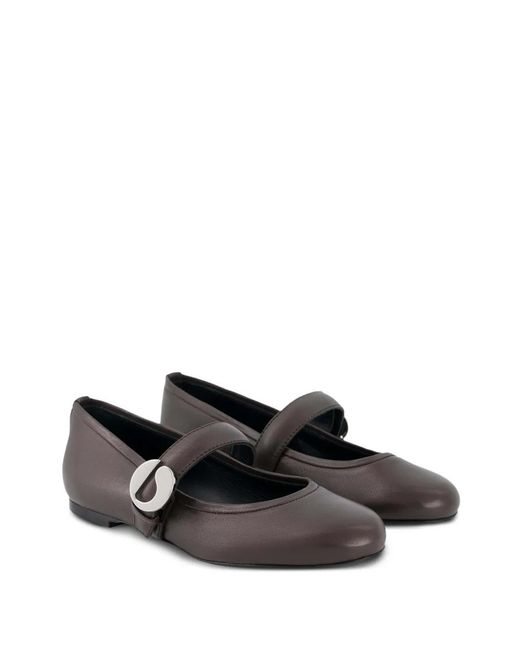 Coperni Black Strap C-Shape Buckle Ballet Flats
