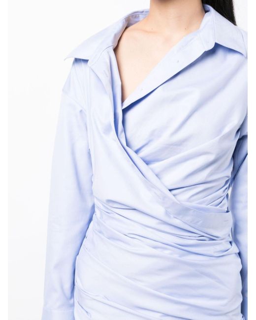 Alexander Wang Blue Asymmetric Cotton Shirtdress