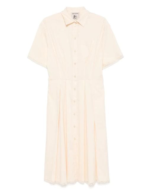 Semicouture White Sharon Midi Dress