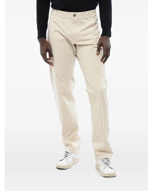 Corneliani Natural Lazise Five-Pocket Cotton Trousers for men