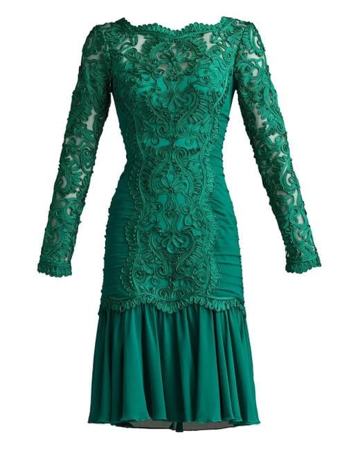 Tadashi Shoji Green Novara Long-Sleeve Dress