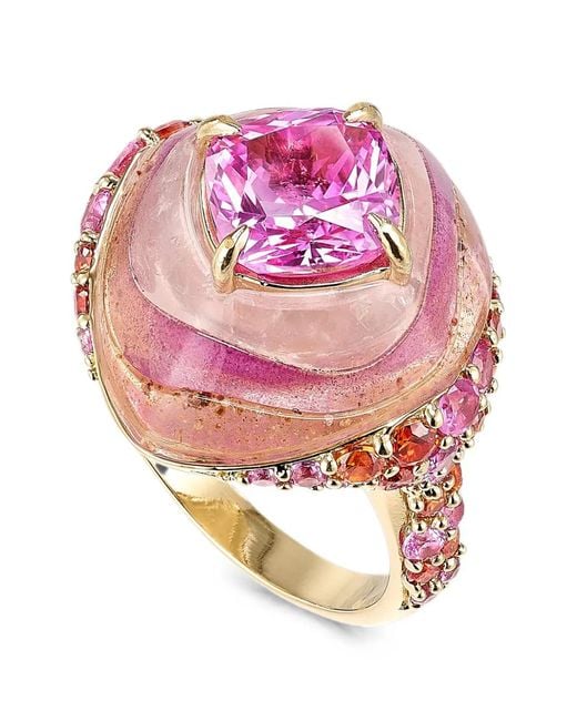 Anabela Chan Natural Rose Sugarloaf Sapphire Ring