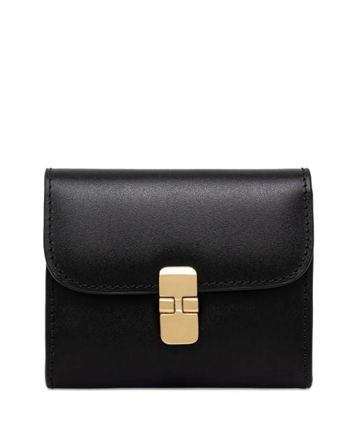 A.P.C. Black Grace Portemonnaie Mit Abgerundeter Klappe