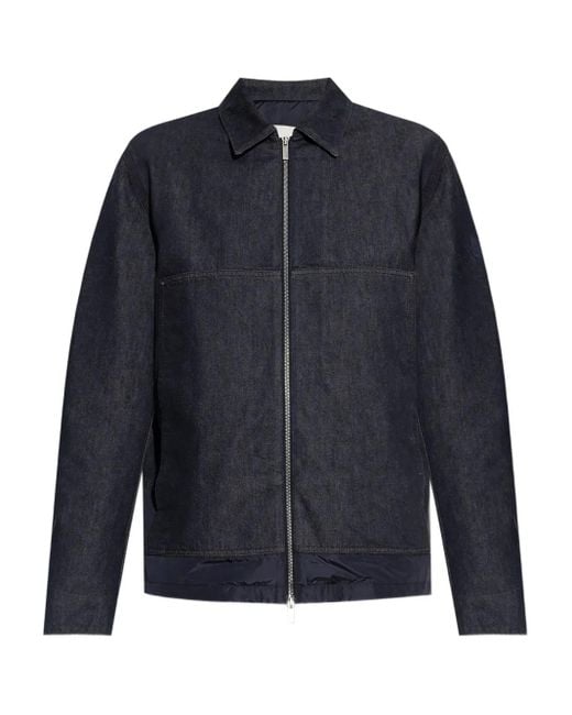 Moncler Blue Zip-Up Bomber Jacket for men