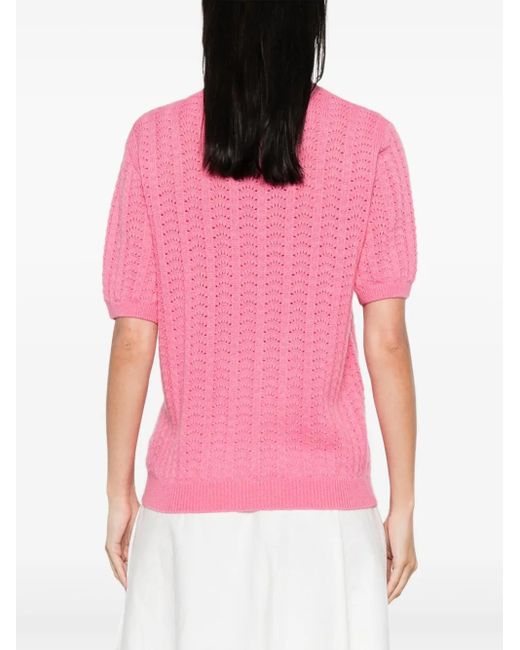 Top A Maniche Corte di Lisa Yang in Pink