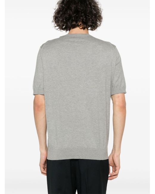 T-shirt en maille fine Zegna pour homme en coloris Gray