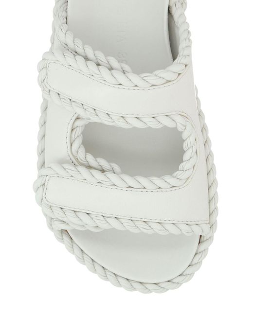 Bottega Veneta White Sandalen mit Klettverschluss