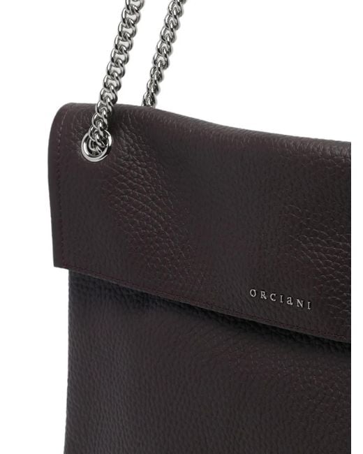 Orciani Black Venus Grained-Leather Shoulder Bag
