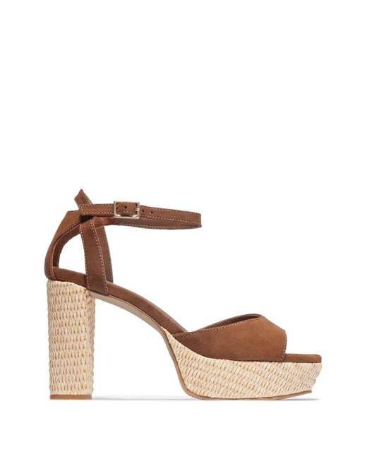 Bernardo Brown Valeria Platform Block-Heel Sandals
