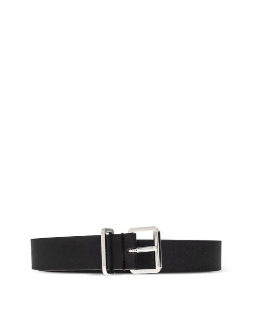 DSquared² White Square-Buckle Leather Belt for men