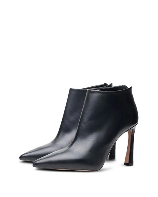 Poche Paris Black Pointed-Toe Ankle Boots