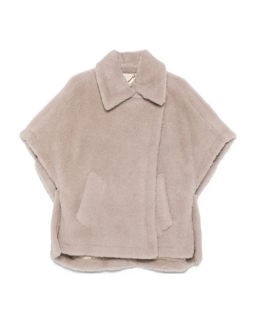 Max Mara Tabe Teddy Cape in het Gray