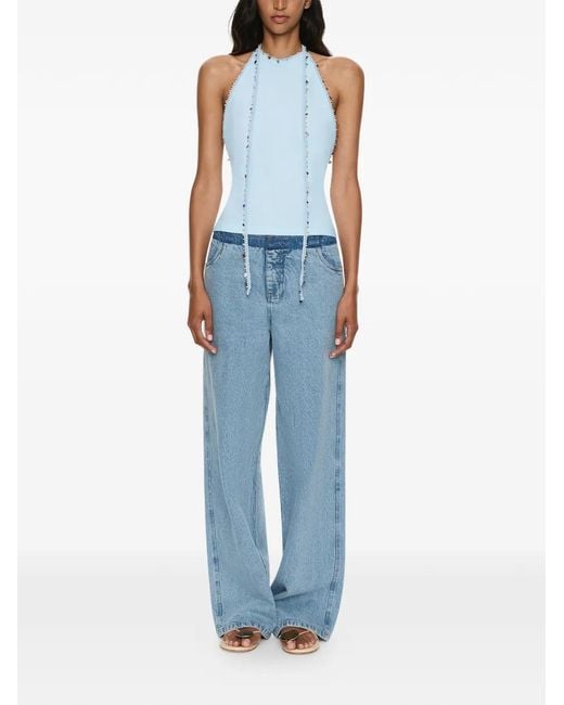 Christopher Esber Blue Beach Quartz Halter Top