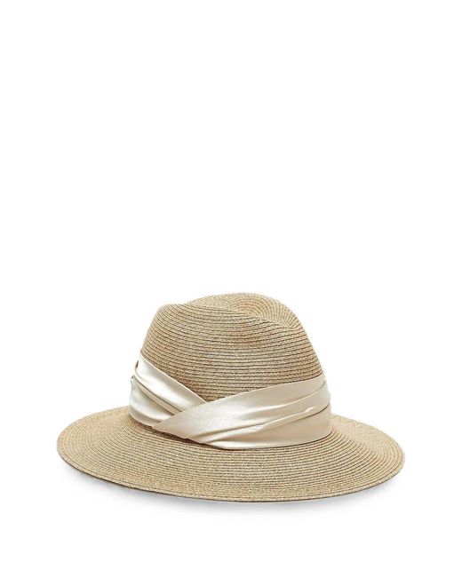 Eugenia Kim White Courtney Ribbon-Trim Hat