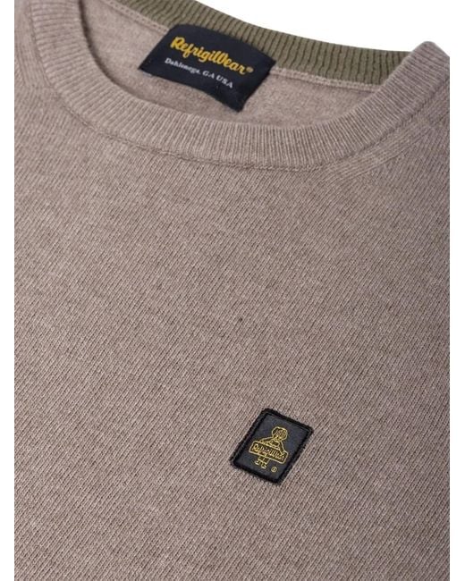 Refrigiwear Gray Logo-Patch Sweater for men