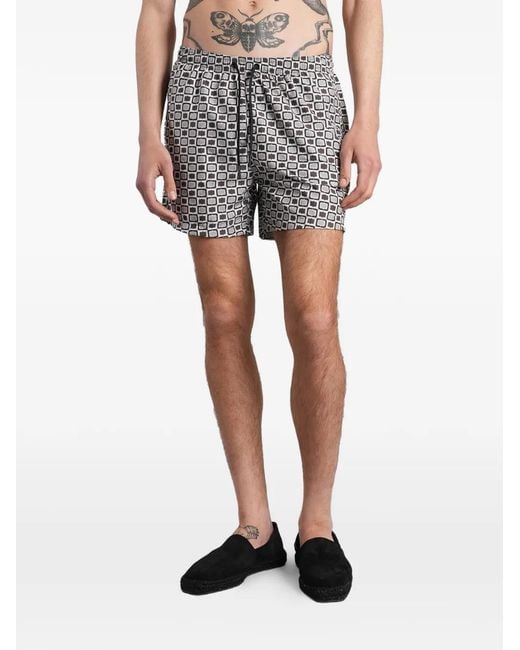 Tagliatore Black Short De Bain À Imprimé Géométrique for men