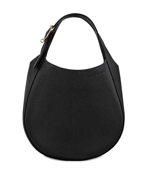 Longchamp Black Small Grained-Leather Handbag