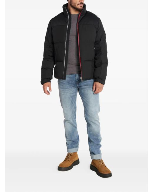 Tommy Hilfiger Black Logo-Embellishment Padded Jacket for men