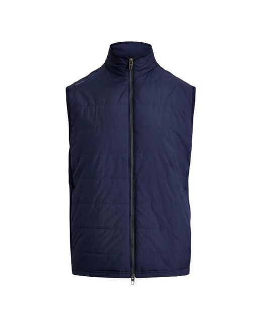 Ralph Lauren Blue Woven Zip Vest for men