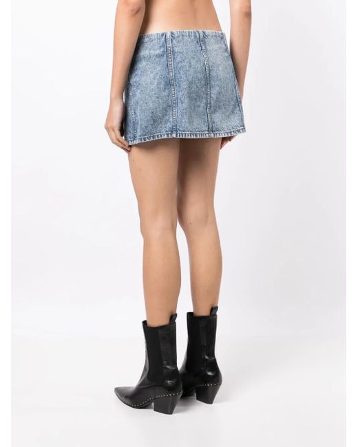 Re/done Blue Tief Sitzender Jeansrock