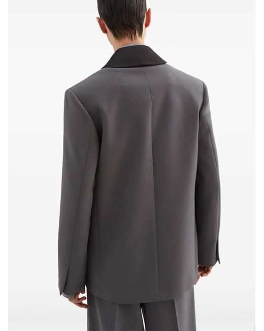 Jil Sander Gray Detachable-Collar Tailored Jacket for men