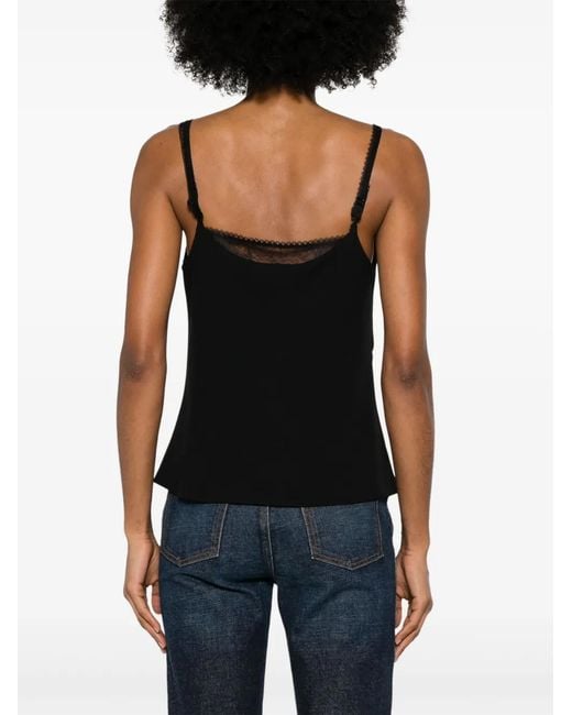 Vince Black Lace-Trim Top