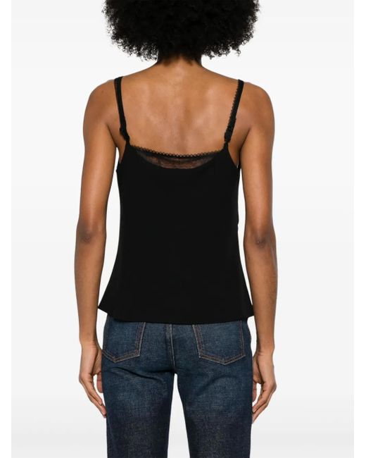 Vince Black Lace-Trim Top