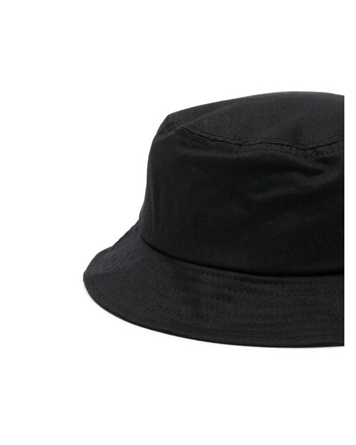 KENZO Black Embroidered Logo Bucket Hat for men