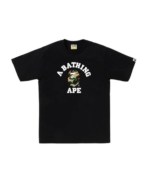 A Bathing Ape Black Camouflage-Logo T-Shirt for men