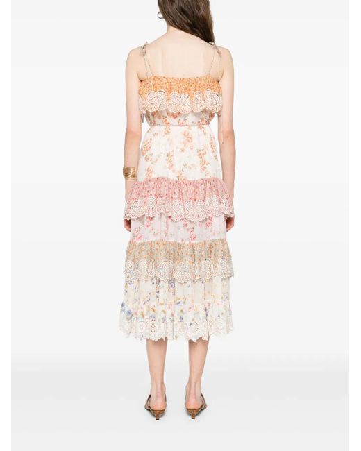 Zimmermann フローラル ドレス Pink