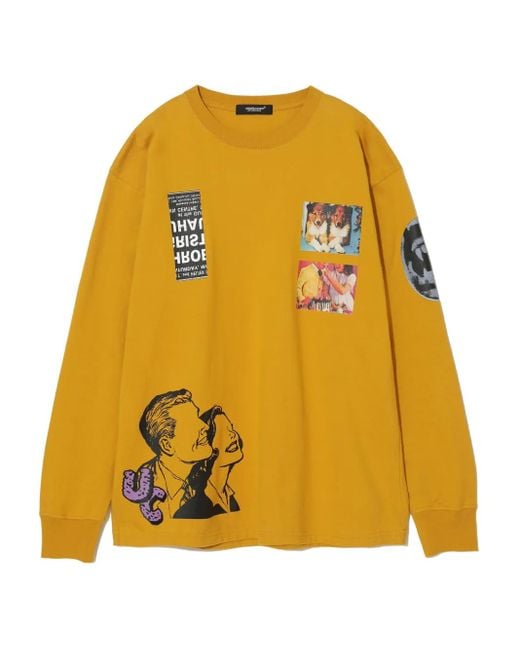 Undercover Yellow Graphic-Print Sweatshirt for men