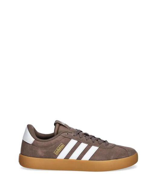 Adidas Brown Logo-Detail Lace-Up Sneakers for men