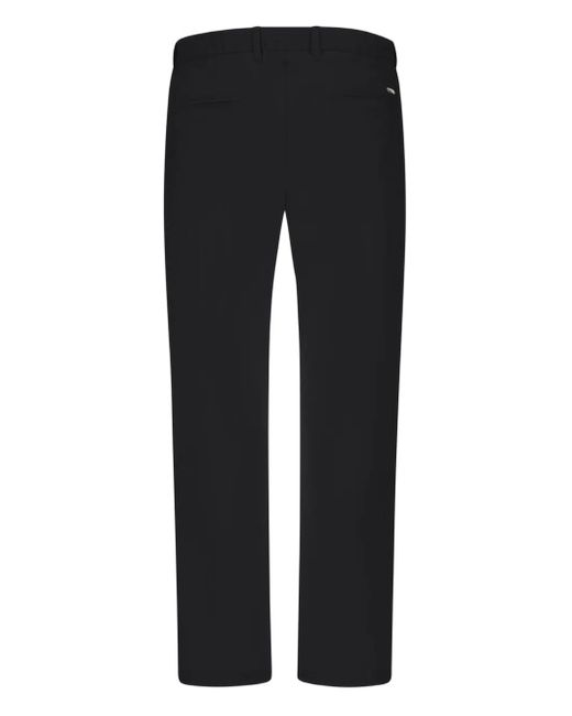 Herno Black Pleated Straight-Leg Trousers for men