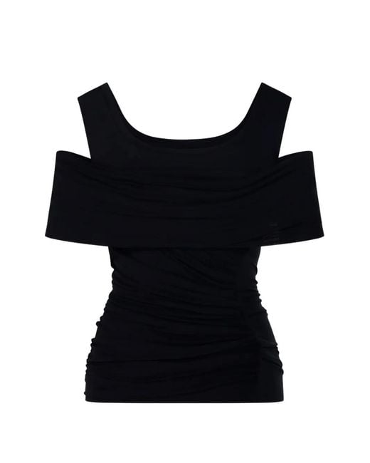 Isabel Marant Black Cold-Shoulder Top